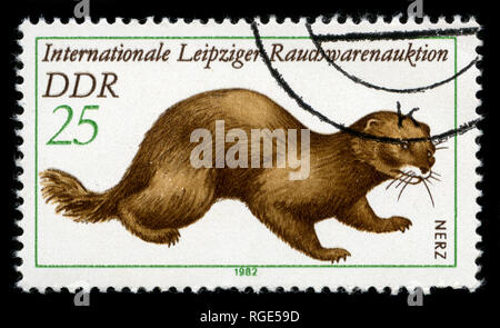 Postmarked stamp from the East Germany (DDR)  in the  series issued in Stock Photo