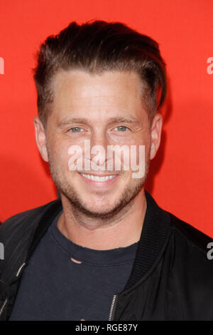 Hollywood, California, USA. 28th Jan, 2019. Ryan Tedder (OneRepublic) at Paramount Pictures' 'What Men Want' Premiere held at the Regency Village Theatre in Westwood, CA, January 28, 2019. Photo Credit: Joseph Martinez / PictureLux Credit: PictureLux / The Hollywood Archive/Alamy Live News Stock Photo