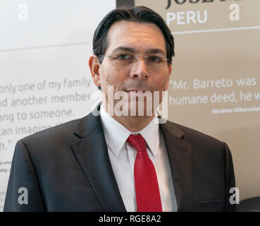 New York, United States. 28th Jan, 2019. New York, NY - January 28, 2019: Ambassador Danny Danon attends opening of exhibit Beyond Duty: Righteous Diplomats among the Nations at United Nations headquarters Credit: lev radin/Alamy Live News Stock Photo