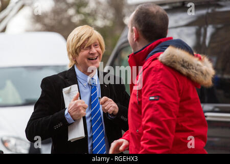London , UK . 29th January ,2019 . Michael Fabricant leaves College Green after talking to the media. Credit : George Cracknell Wright/Alamy Live News