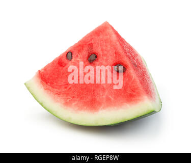 single slice of watermelon isolated on white background Stock Photo