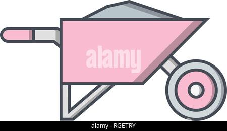 Wheelbarrow Vector Icon Sign Icon Vector Illustration For Personal And Commercial Use... Clean Look Trendy Icon... Stock Vector