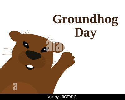 Groundhog on a white background. Stock Vector