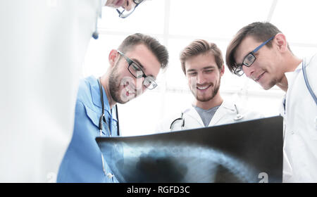 bottom view.team of doctors discussing an x-ray Stock Photo