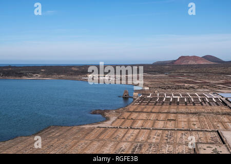 Salinas de Janubio salt extraction plant. Stock Photo