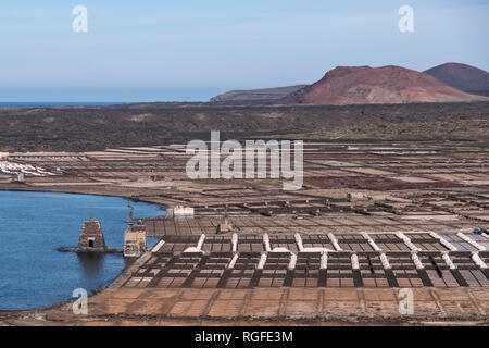 Salinas de Janubio salt extraction plant. Stock Photo