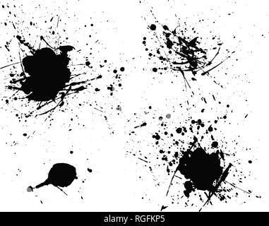 Paint splats blotches isolated on white background Stock Vector