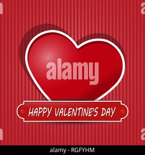 Congratulations on Valentine's Day. Heart and inscription Stock Vector