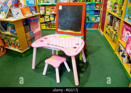 A pink desk at an Early Learning Centre, London Stock Photo