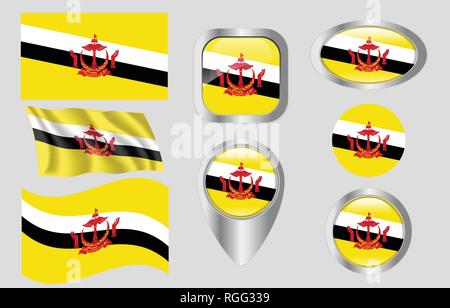 Flag of Brunei Stock Vector