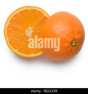 Orange halves isolated on white Stock Photo