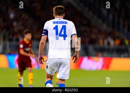 ROME - OCT 23, 2018: Kirill Nababkin 14.  AS Roma - CSKA Moscow. UEFA Champions league. Matchday 4. Stadio Olimpico Stock Photo