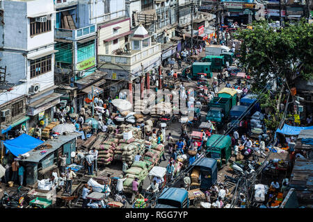 Busy street, Old Delhi, India Stock Photo