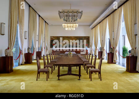 The Banquet Chamber in the Independence Hall at the Independence Palace aka Reunification Palace aka Presidential Palace in Ho Chi Minh City, Vietnam Stock Photo