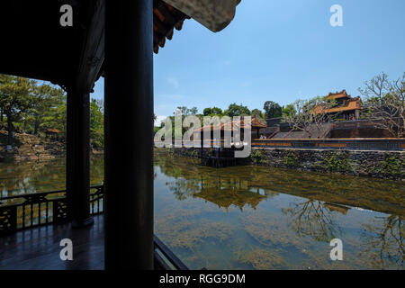 Luu Khiem lake at the Emperor Tu Duc tomb complex in Hue, Vietnam, Asia Stock Photo