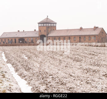 Auschwitz-II Birkenau concentration and extermination camp, Oswiecim, Poland Stock Photo