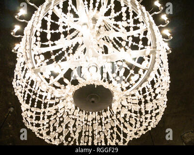 Chandelier made of salt, St Kinga's chapel, Wieliczka Salt Mine, Wieliczka, Poland Stock Photo