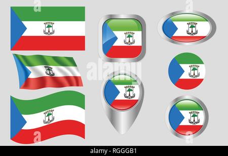 Flag of Equatorial Guinea Stock Vector