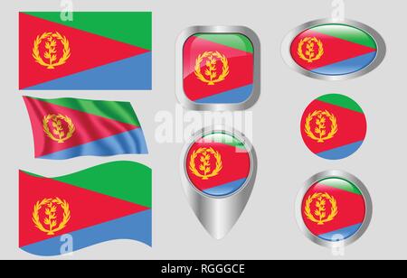 Flag of Eritrea Stock Vector