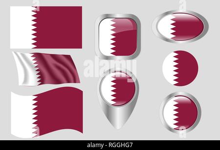 Flag of Qatar Stock Vector