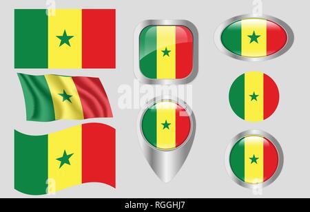 Flag of Senegal Stock Vector