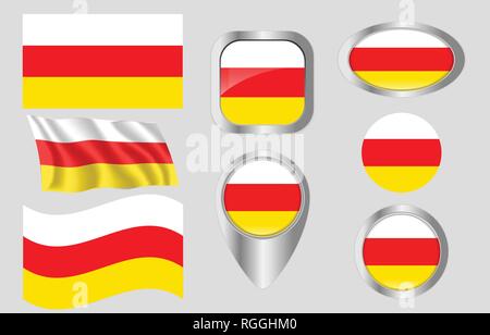 Flag of South Ossetia Stock Vector