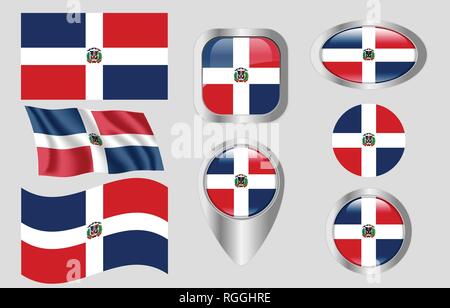 Flag of the Dominican Republic Stock Vector