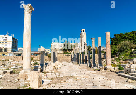 Al Mina archaeological site in Tyre, Lebanon Stock Photo