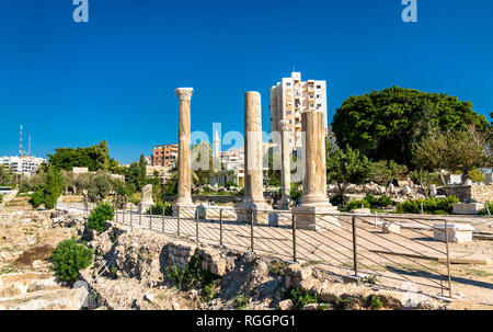 Palaestra at the Al Mina archaeological site in Tyre, Lebanon Stock Photo