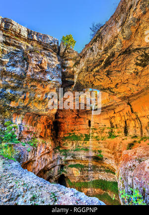 Baatara gorge sinkhole in Tannourine, Lebanon Stock Photo