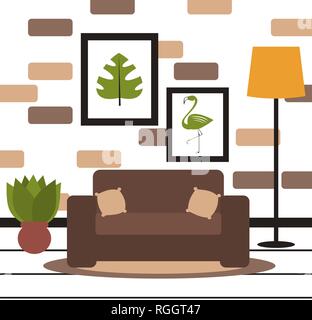 Minimalist living room - modern vector colorful isometric illustration ...