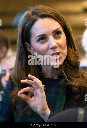 The Duchess of Cambridge, who is known as the Duchess of Strathearn in Scotland, during a visit to officially open the V&A Dundee, Scotland's first design museum.