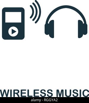 Wireless Music icon. Premium style design from fitness collection. Pixel perfect wireless music icon for web design, apps, software, printing usage. Stock Vector