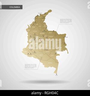 Colombia map with borders, cities, capital and administrative divisions ...