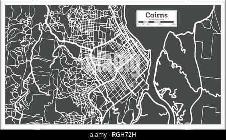 Cairns Australia City Map in Retro Style. Outline Map. Vector Illustration. Stock Vector