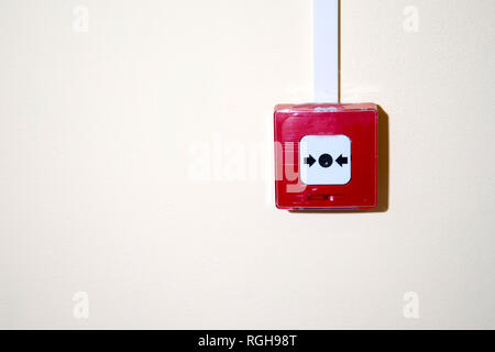 Industrial Fire Alarm Systems. Wall-mounted fire alarm Stock Photo