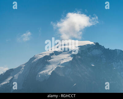 Border region Italy Switzerland, mountain landscape with snowcapped Ortler