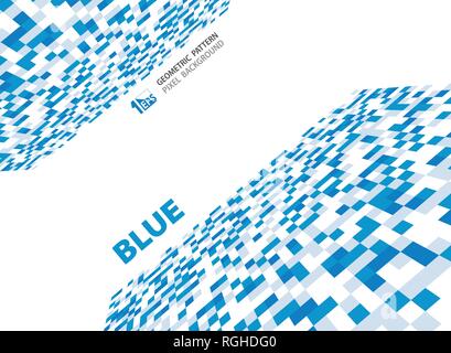 Abstract pixel blue geometric pattern design. Small decorating details of illustration. vector eps10 Stock Vector