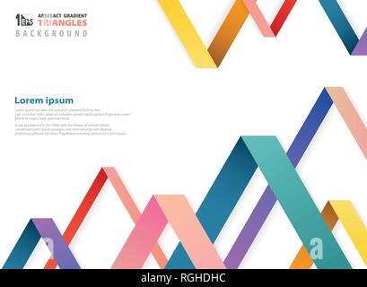 Abstract fantasy gradient color of overlapping triangles shape pattern. Modern design elements for presentation, ad, brochure, web page, magazine and  Stock Vector