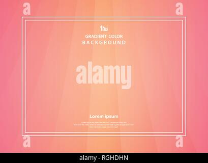 Abstract gradient peach of living coral modern design with geometric shape decoration. You can use for ad, brochure, template, magazine and annual rep Stock Vector