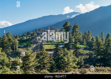 Gangtey Goemba Buddhist monastery in central Bhutan Stock Photo