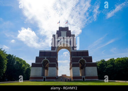 Thiepval Memorial to the Missing of the Somme in WW1 designed by Sir Edwin Lutyens Stock Photo