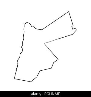 Map of Jordan - outline. Silhouette of Jordan map illustration Stock ...