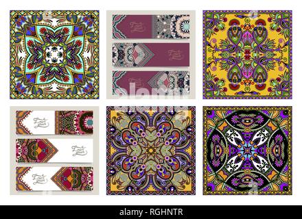 set of traditional kalamkari ornamental floral paisley design Stock Vector