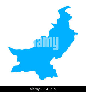 Map of Pakistan - outline. Silhouette of Pakistan map  illustration Stock Photo