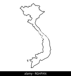 Map of Vietnam - outline. Silhouette of Vietnam map  illustration Stock Photo