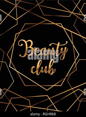 Beauty club vector poster with gold crystal glare headline, Beauty club  logo, banner for beauty master, signboard Stock Vector Image & Art - Alamy