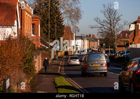 Esher, England - January 21, 2019. Located just outside of London, Esher is a twenty minute trainride from Metropolitan London. With its proximity to  Stock Photo