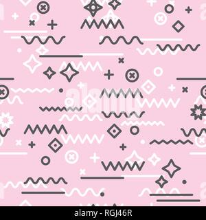 Millenial Pink Abstract Geometrical Faces Seamless Pattern with Gradients Stock Vector
