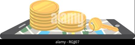 technology smartphone cartoon Stock Vector